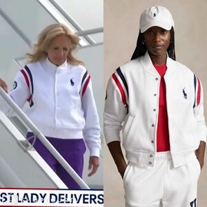 Polo Ralph Lauren Team USA Olympics Fleece Baseball Jacket size medium